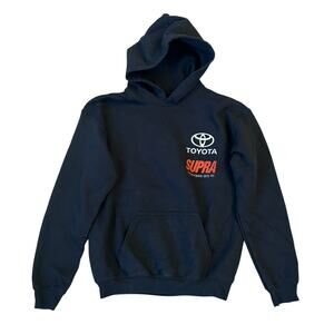 Toyota Boys Youth Hoodie Large Supra Black Graphic Print Kangaroo Pockets